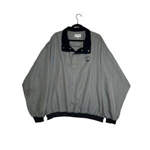 Tehama Men's Golf Windbreaker Pullover Jacket Pebble Beach Gray Houndstooth XXL
